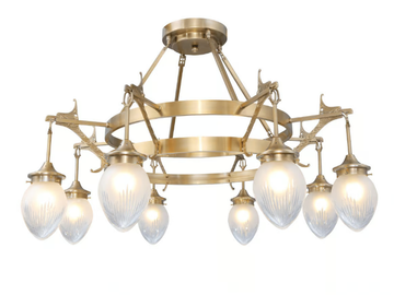 LISBON 8/I - Handmade brass chandelier by Patinas Lighting - view 3